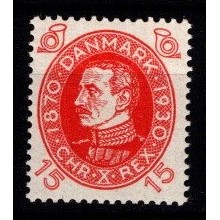 Christian X 60-års fødselsdag - 15 øre rød - AFA 190 - Postfrisk.